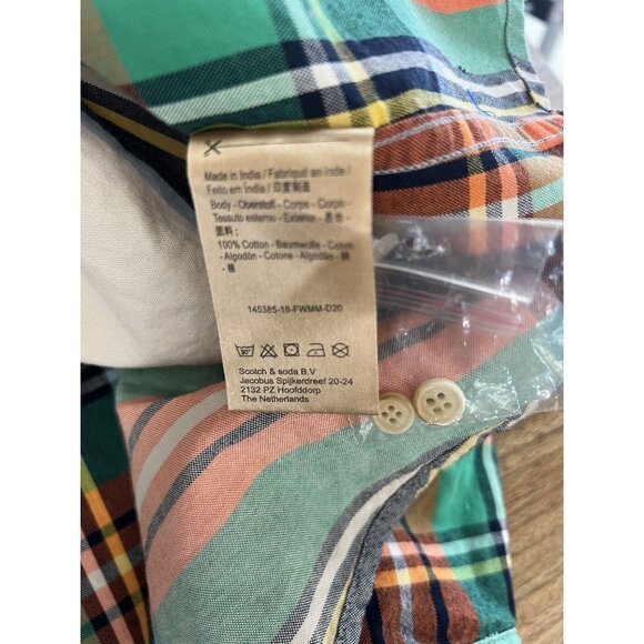 Scotch & Soda Mens Shirt Multi Color Plaid Flannel Button Up Long Sleeve Size M - Picture 4 of 7